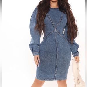 Fashion Nova Denim Dress Mini
